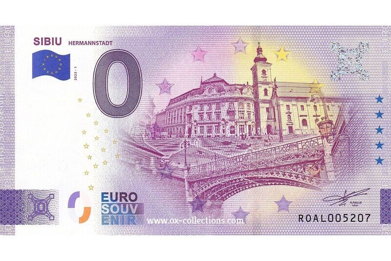 Zero Euro Note Sibiu 2023-1 souvenir