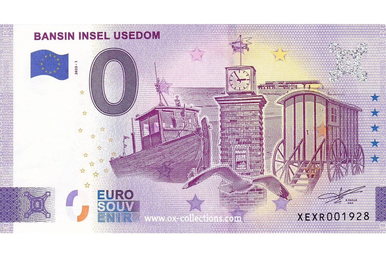 Zero Euro Note Bansin Insel Usedom 2023-1 souvenir