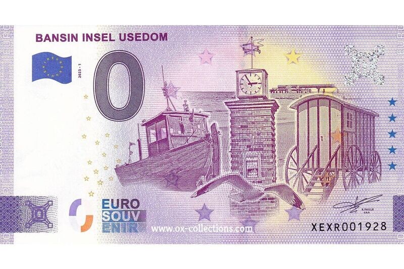 Zero Euro Note Bansin Insel Usedom 2023-1 souvenir