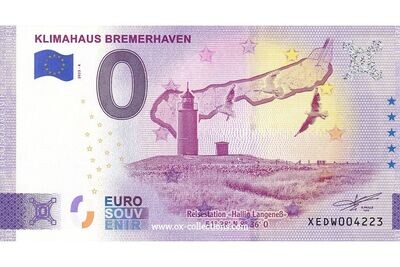 Zero Euro Note Klimahaus Bremerhaven 2023-4 souvenir