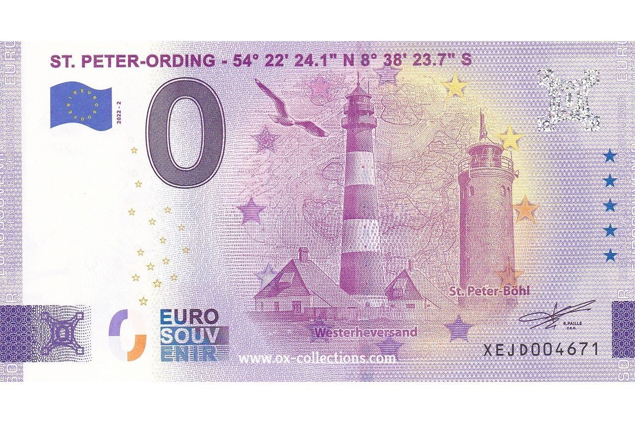 Zero Euro Note St. Peter-Ording 2022-2 souvenir