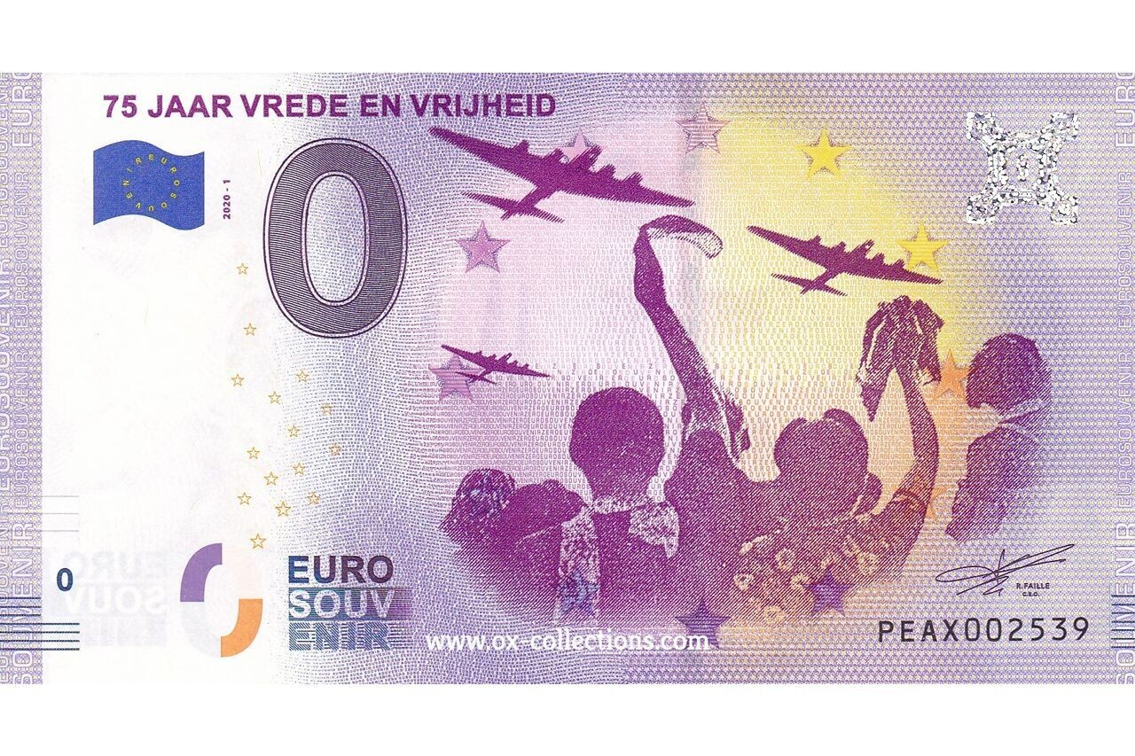 Billet 0 euro 75 Jaar Vrede en Vrijheid 2020-1 souvenir