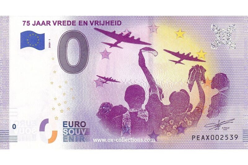 NL - 75 Jaar Vrede en Vrijheid - 2020-01 Zero Euro Note 75 Jaar Vrede en Vrijheid 2020-1 souvenir
