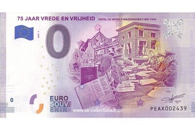 NL - 75 Jaar Vrede en Vrijheid - 2020-02 Zero Euro Note 75 Jaar Vrede en Vrijheid 2020-2 souvenir
