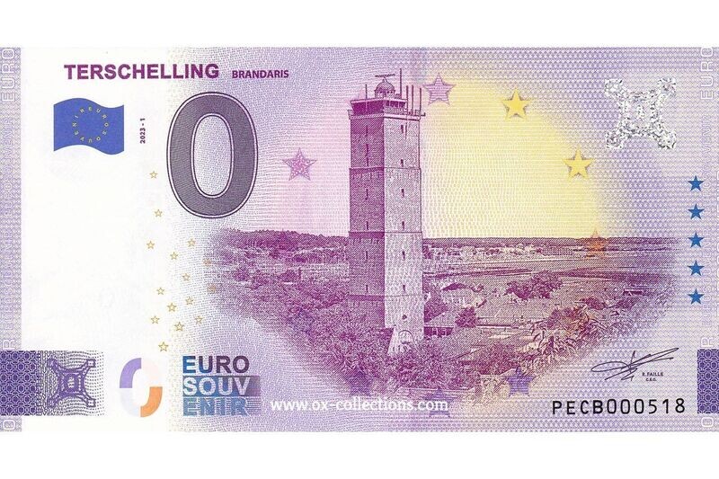 Zero Euro Note Terschelling 2023-1 souvenir