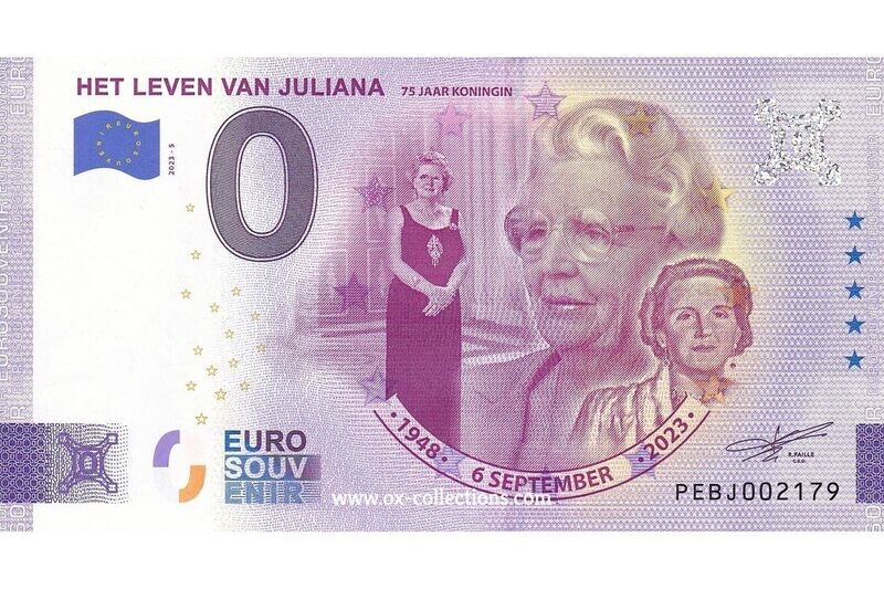 NL - Het Leven van Juliana - 2023-05 Zero Euro Note Het Leven van Juliana 2023-5 souvenir