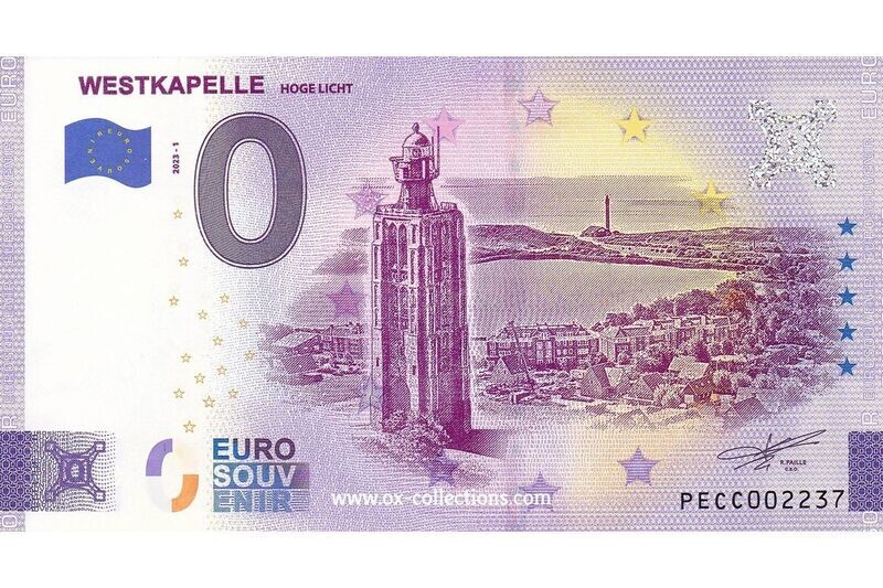 Zero Euro Note Westkapelle 2023-1 souvenir