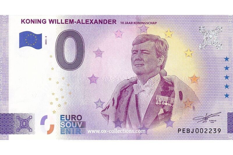 NL - Koning Willem-Alexander - 2023-04 Zero Euro Note Koning Willem-Alexander 2023-4 souvenir