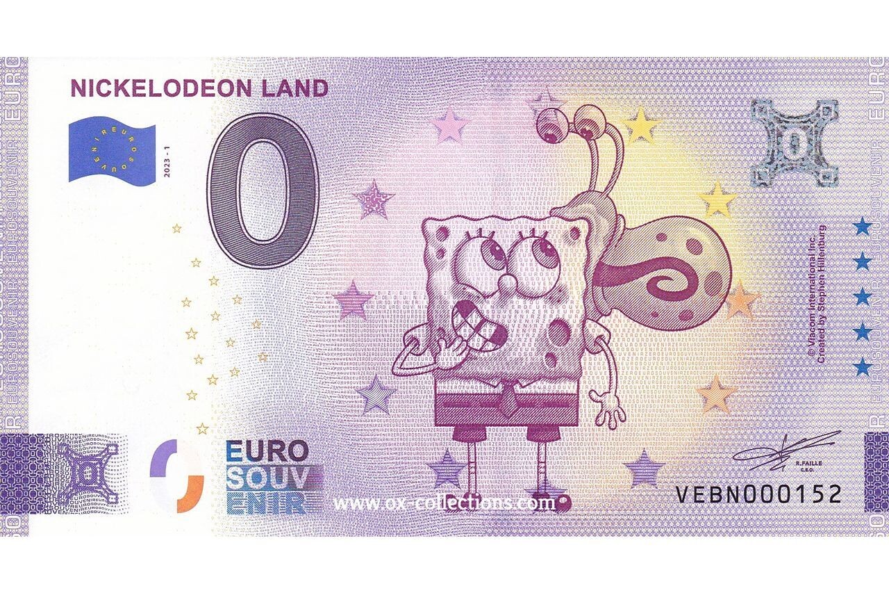 Billet 0 euro Nickelodeon Land 2023-1 souvenir