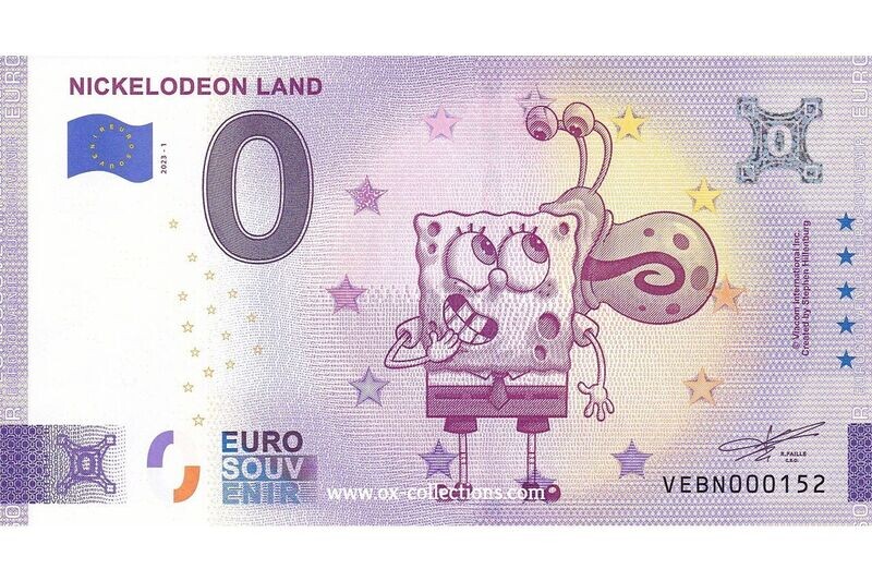 0 Euro-Schein Nickelodeon Land 2023-1 Souvenir