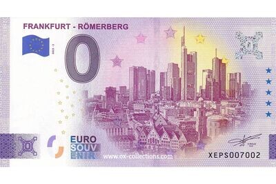 Zero Euro Note Frankfurt Römerberg 2023-2 souvenir