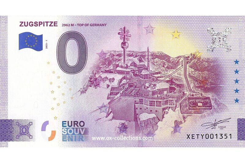 Zero Euro Note Zugspitze 2023-1 souvenir