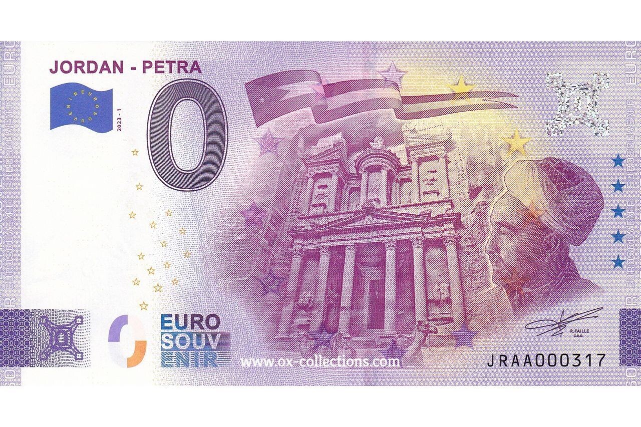 Zero Euro Note Petra 2023-1 souvenir