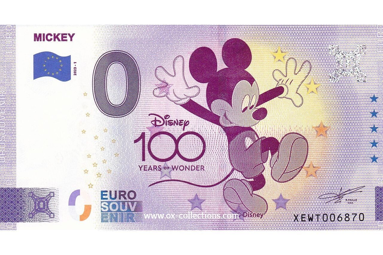 0 Euro-Schein Disney Mickey 2023-1 Souvenir