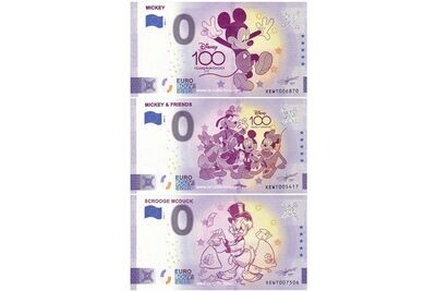 Billet 0 euro Disney SET 2023-3 souvenir