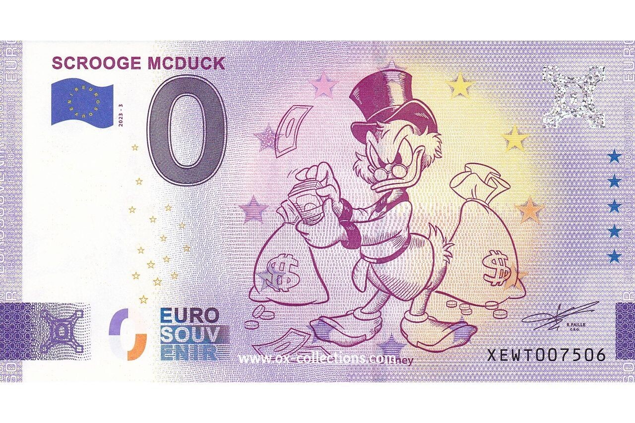 DE - Disney - 2023-03 Scrooge McDuck Zero Euro Note Disney Scrooge McDuck 2023-3 souvenir