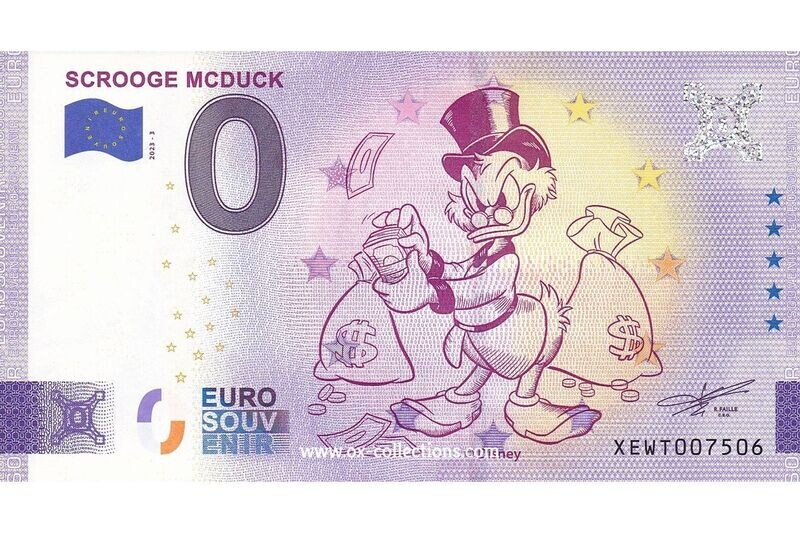 DE - Disney - 2023-03 Scrooge McDuck Zero Euro Note Disney Scrooge McDuck 2023-3 souvenir
