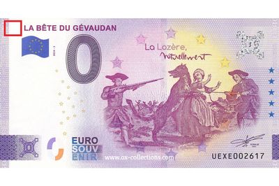 Billet 0 euro La Bête du Gévaudan ERREUR 2024-2 souvenir