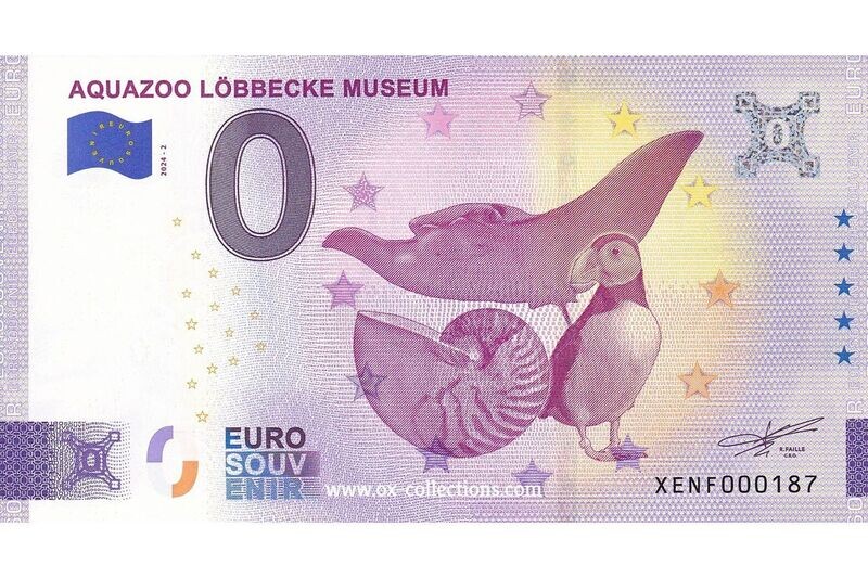 0 Euro-Schein Aquazoo Löbbecke Museum 2024-2 Souvenir