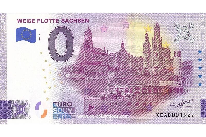 Zero Euro Note Weiße Flotte Sachsen 2024-7 souvenir