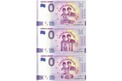 Billet 0 euro Laurel and Hardy SET 2024-1 souvenir