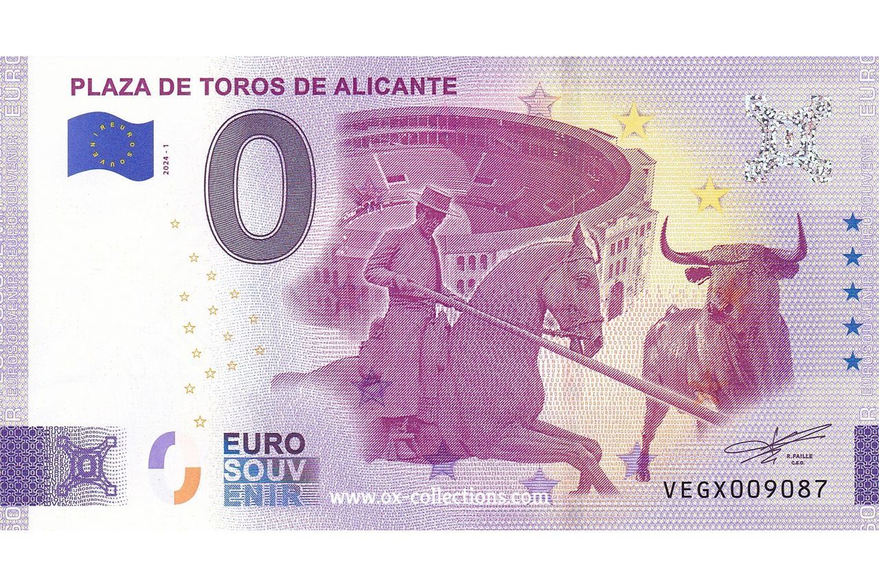 Zero Euro Note Plaza de Toros de Alicante 2024-1 souvenir