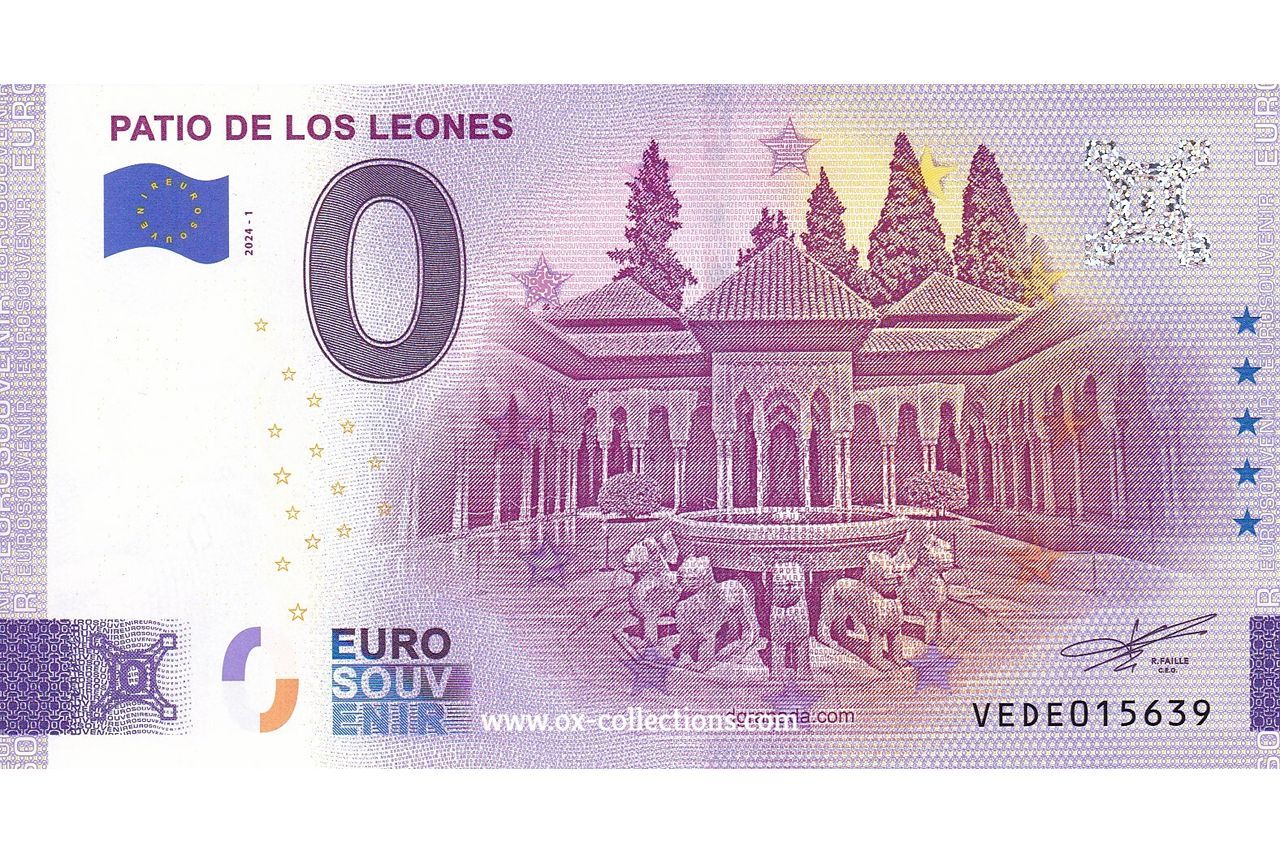 Zero Euro Note Patio de los Leones 2024-1 souvenir