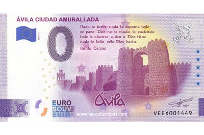 Zero Euro Note Ávila Ciudad Amurallada 2024-3 souvenir