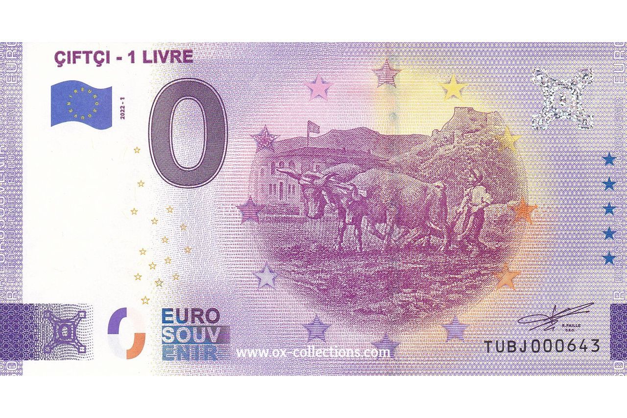 Zero Euro Note Çiftçi 1 Livre 2022-1 souvenir