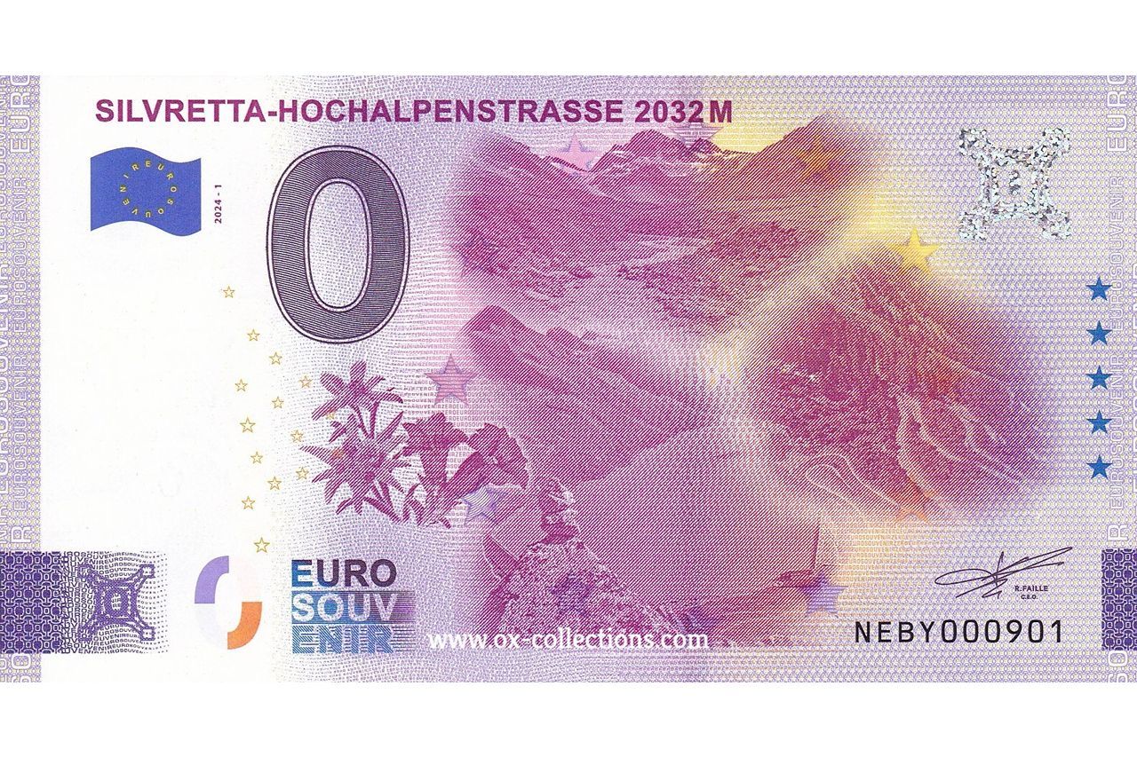 Zero Euro Note Silvretta Hochalpenstrasse 2024-1 souvenir