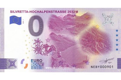 Zero Euro Note Silvretta Hochalpenstrasse 2024-1 souvenir