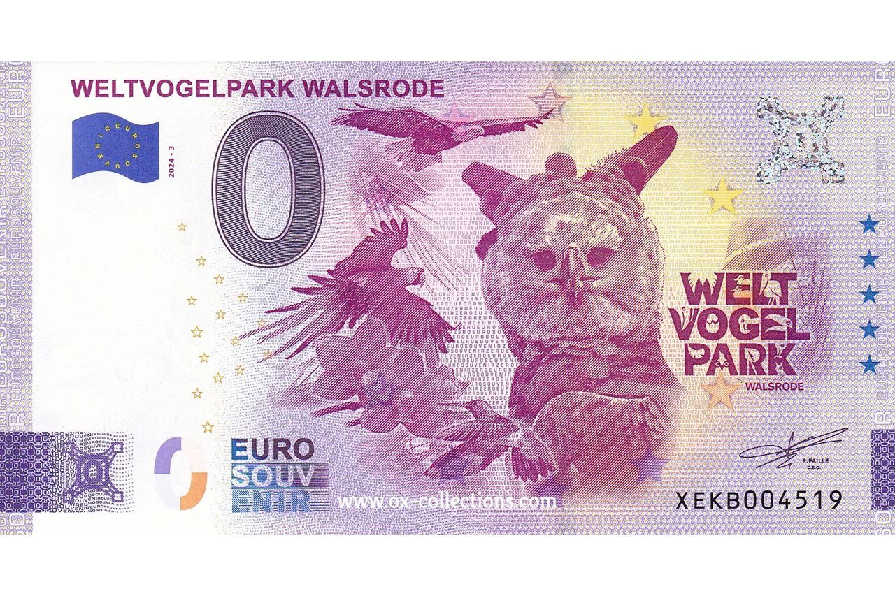 Zero Euro Note Weltvogelpark Walsrode 2024-3 souvenir