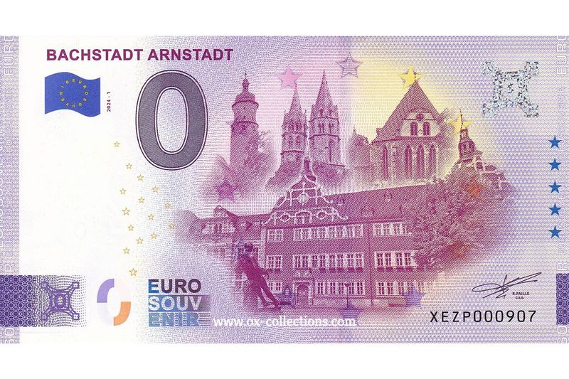 Zero Euro Note Bachstadt Arnstadt 2024-1 souvenir