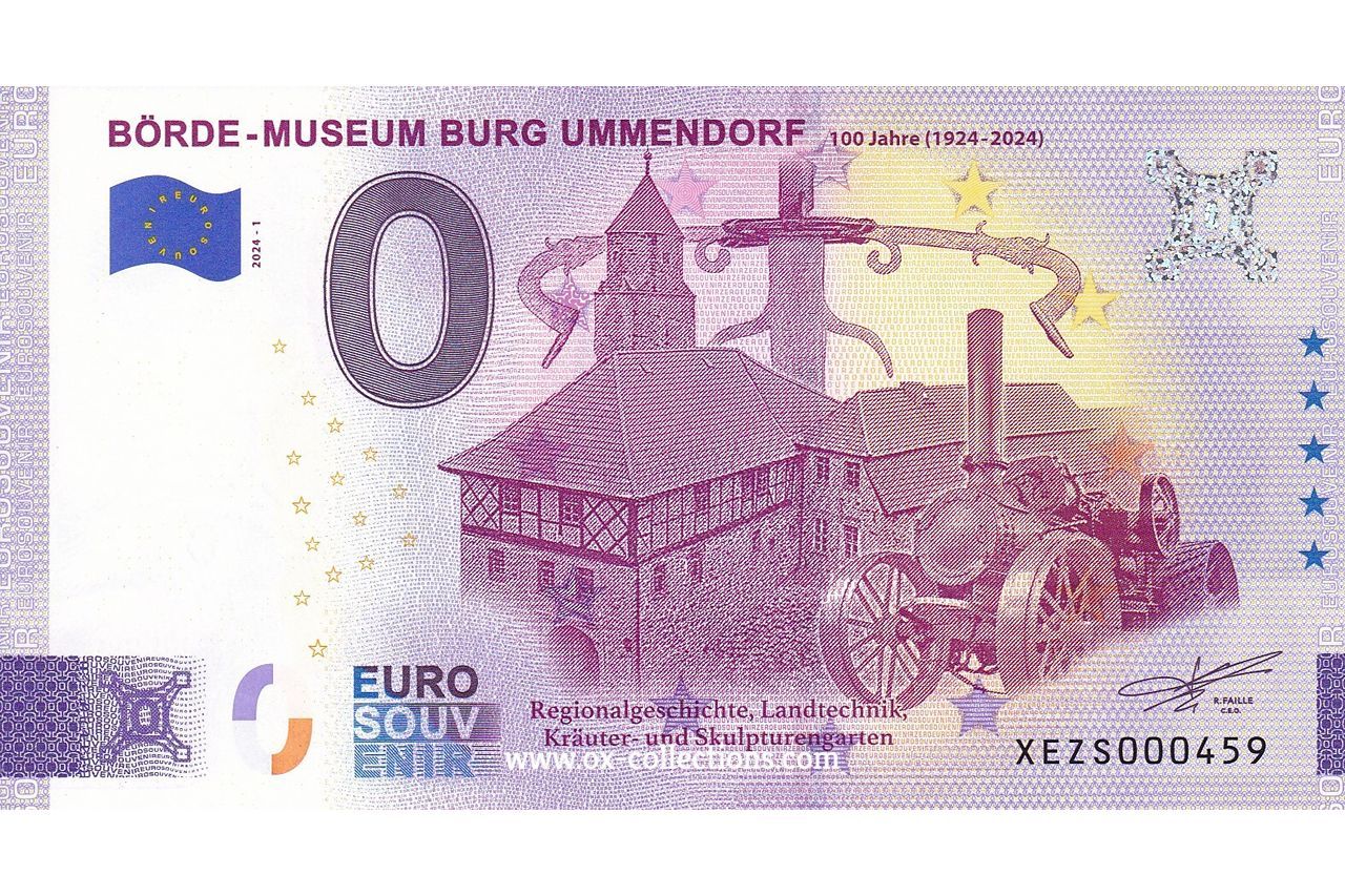 Zero Euro Note Börde-Museum Burg Ummendorf 2024-1 souvenir