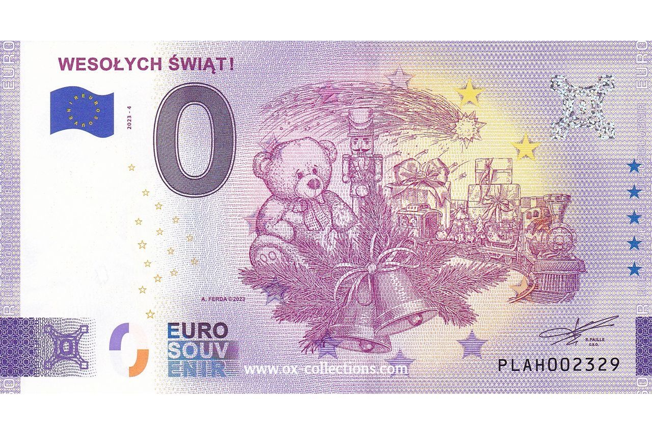Zero Euro Note Wesołych Świąt 2023-4 souvenir