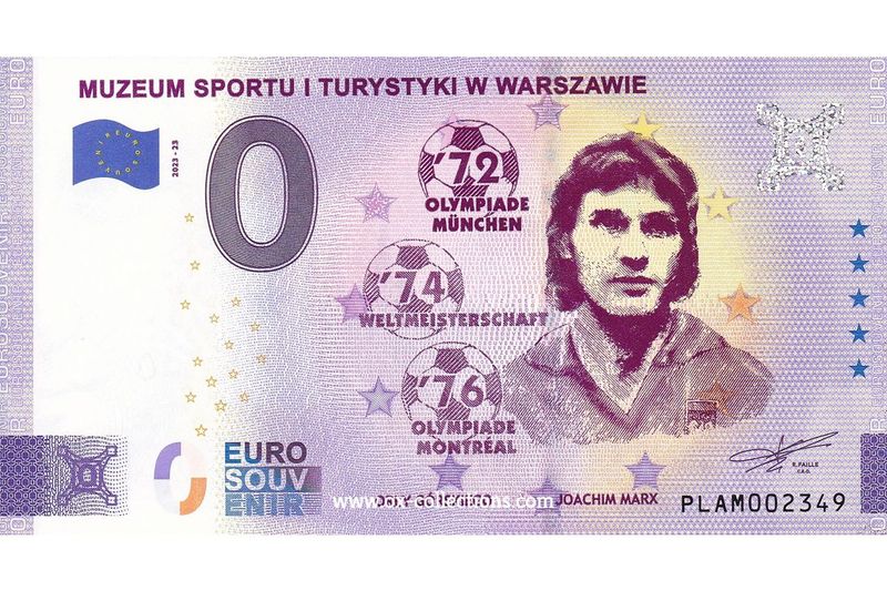 Zero Euro Note Muzeum Sportu 2023-23 souvenir
