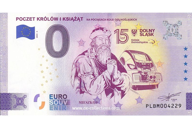 Zero Euro Note Poczet Królów i Ksiąžąt 2023-2 souvenir