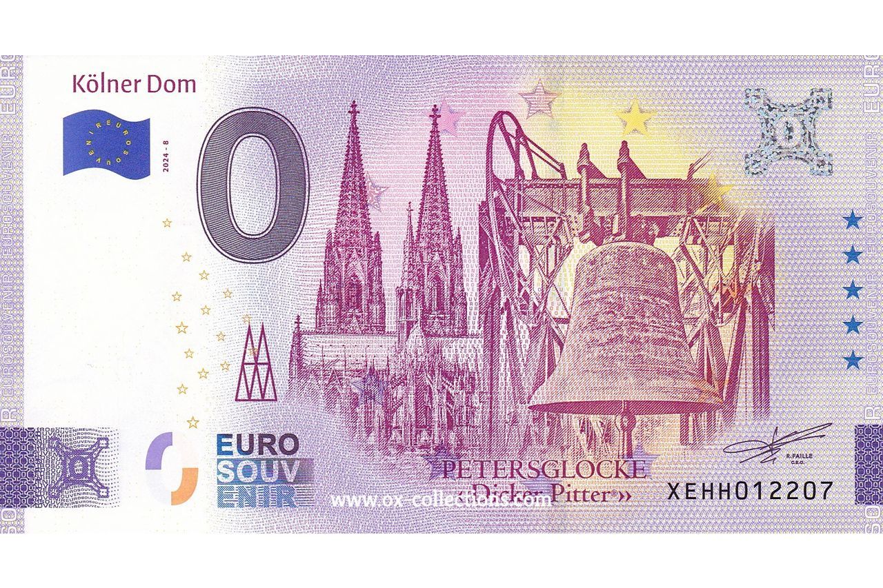Zero Euro Note Kölner Dom 2024-8 souvenir