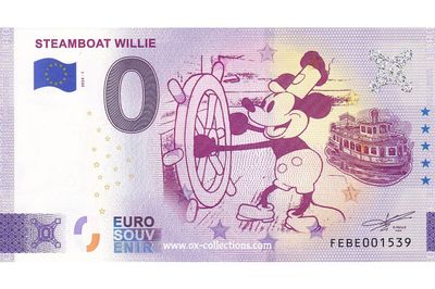 Zero Euro Note Steamboat Willie 2024-1 souvenir