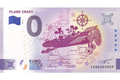 Zero Euro Note Plane Crazy 2024-2 souvenir