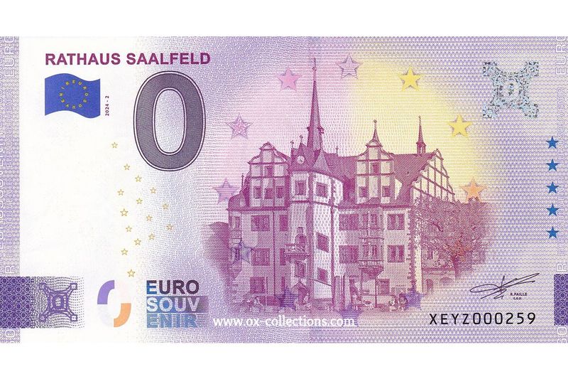 Zero Euro Note Rathaus Saalfeld 2024-2 souvenir