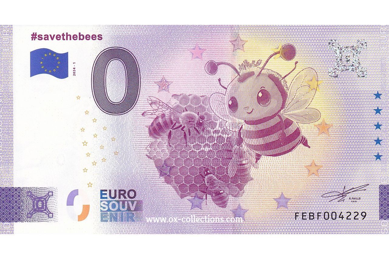 Zero Euro Note savethebees 2024-1 souvenir