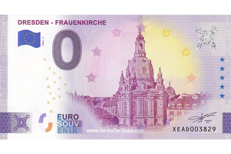 0 Euro-Schein Dresden Frauenkirche 2024-2