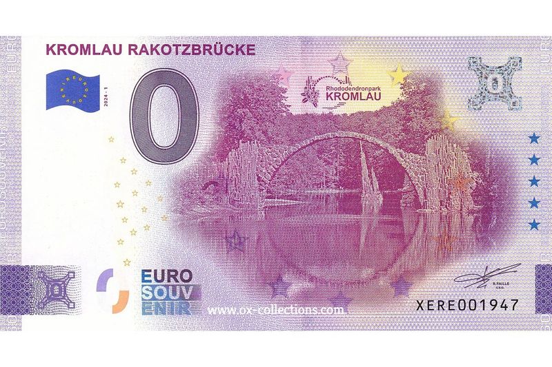 Zero Euro Note Kromlau Rakotzbrücke 2024-1 souvenir