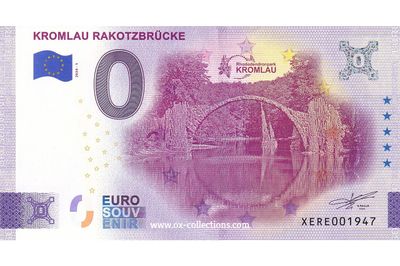 Zero Euro Note Kromlau Rakotzbrücke 2024-1 souvenir