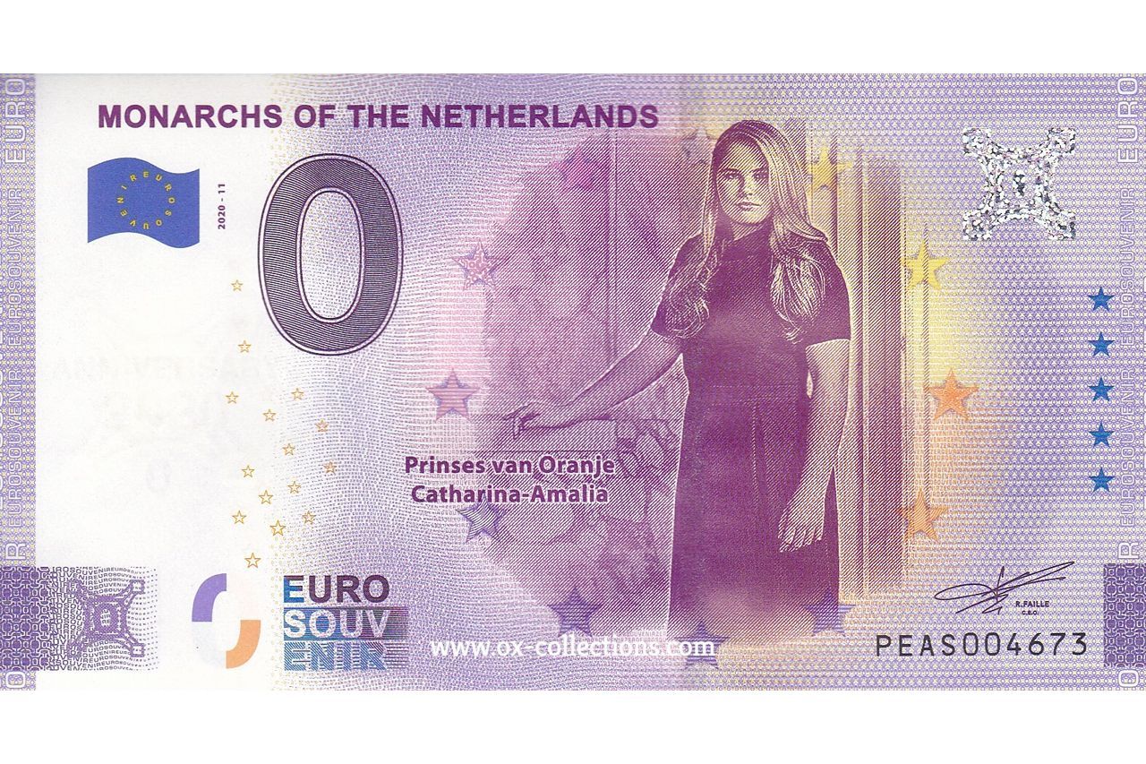 Billet 0 euro Monarchs of the Netherlands 2020-11 Anni souvenir