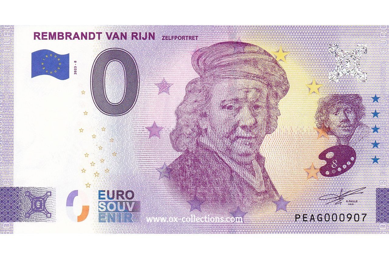 NL - Rembrandt van Rijn - 2023-08 Zero Euro Note Rembrandt van Rijn 2023-8 souvenir