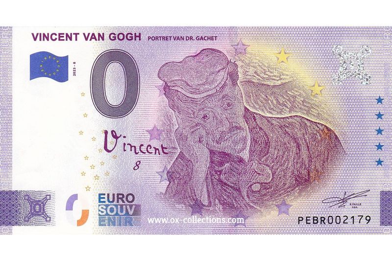 NL - Vincent van Gogh - 2023-08 Zero Euro Note Vincent van Gogh 2023-8 souvenir