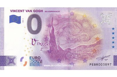 Billet 0 euro Vincent van Gogh 2022-2 souvenir