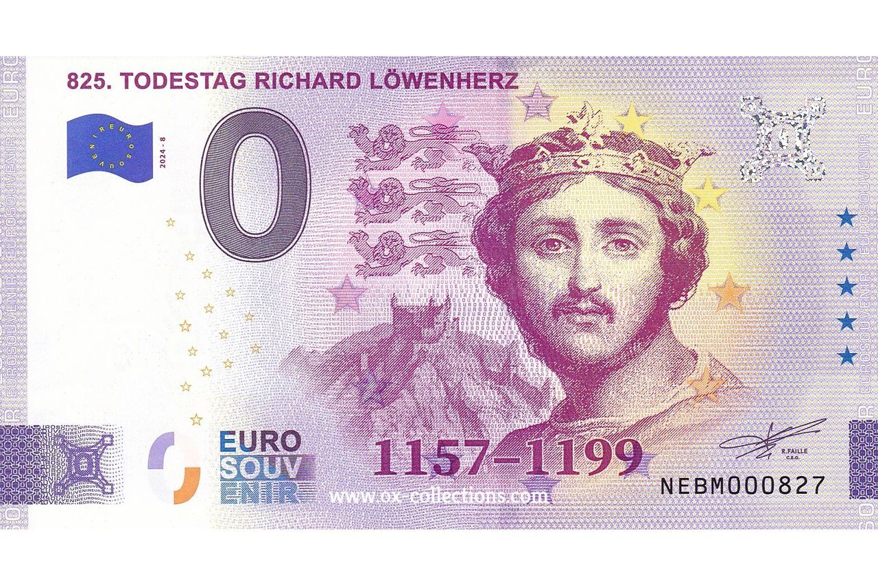 0 Euro-Schein 825. Todestag Richard Löwenherz 2024-8 Souvenir